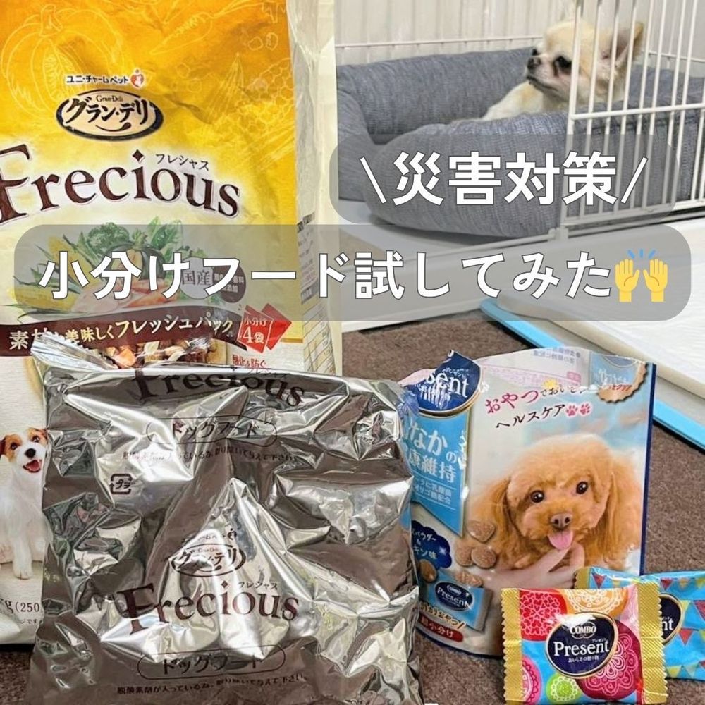 ワンちゃんに。災害時にも役立ちそうなフードを試してみた